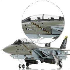 1/100 F-14A Tomcat Diecast Metal Model - VF-84 Jolly Rogers Fighter Jet with Display Stand