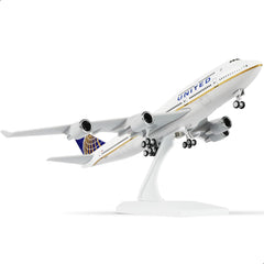 1/240 United Airlines Boeing 747 Model Plane - 30cm Resin Aircraft Kit with Display Stand - Adult Aviation Collectible