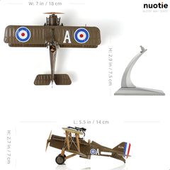 1/72 S.E.5a Diecast Metal Model - WWI RAF 74th Squadron Fighter (ACE-08 D276) with Stand