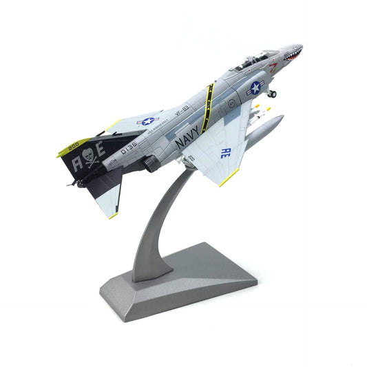F-4C Phantom 1:100 Scale Model Aircraft Kit Metal Diecast Airplane Model Kit Military Decorations&Gifts (Navy Livery)