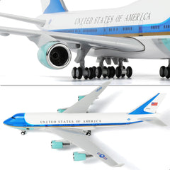 1/240 Air Force One Boeing 747 Model Plane - 30cm Resin Aircraft Kit with Display Stand - US President VC-25 Collectible for Adults