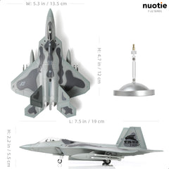 1/100 Scale F-22 Raptor Diecast Metal Model - Stealth Fighter S/N AF91 4002 NUOTIE