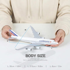 1/240 Air France Boeing 747 Model Plane - 30cm Resin Aircraft Kit with Display Stand - Premium Aviation Collectible for Adults