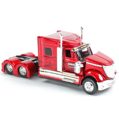 1:64 Die-cast International Lonestar Container Semi Truck Scale Model, Red, MAISTO