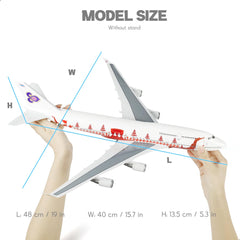 1/160 Large Scale Thai Boeing 747 Airplane Model with Stand Resin Airplane Model