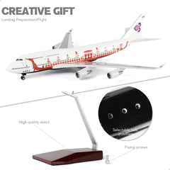 1/160 Large Scale Thai Boeing 747 Airplane Model with Stand Resin Airplane Model