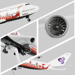 1/160 Large Scale Thai Boeing 747 Airplane Model with Stand Resin Airplane Model