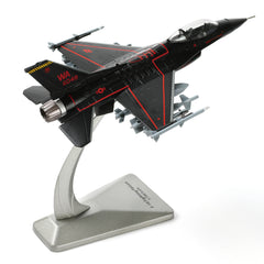 1/100 Scale F-16C Fighting Falcon Diecast Metal Model - Nellis AFB 57th Wing BLACK Aggressor Jet