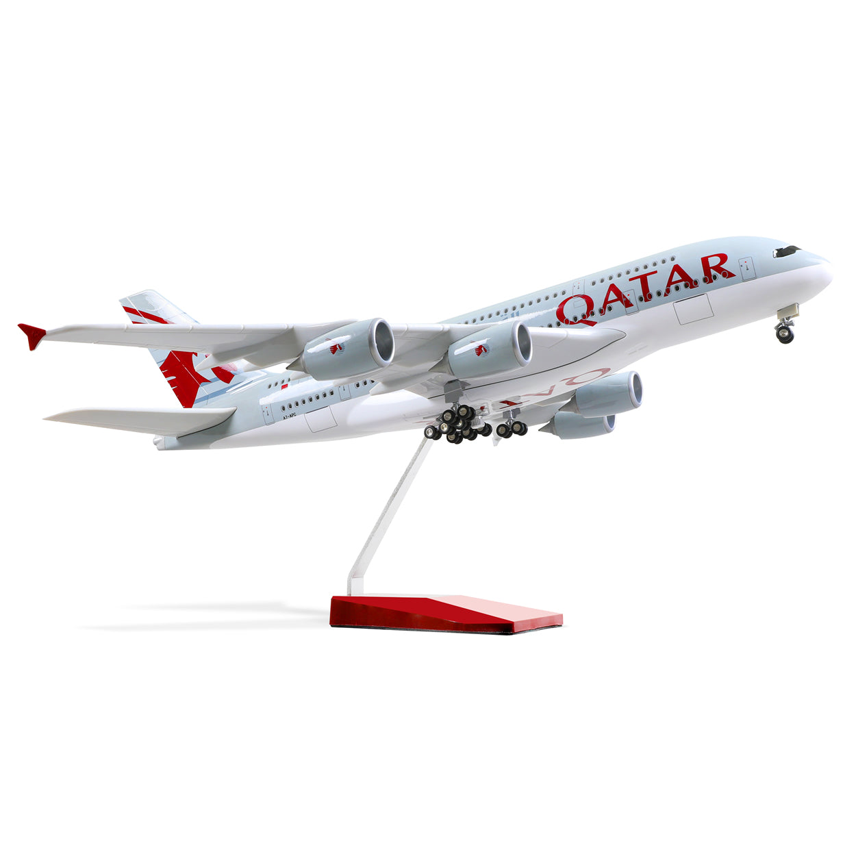 1:160 Airbus A380 Qatar Airways 18 inchs Large Model Diecast Airplane Model Kits with Stand Sky Jumbo Airliner Model Plane Display Collectible Model Kit for Aviation Enthusiast Gift