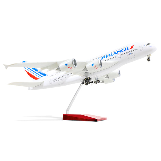 1/160 Airbus A380 Air France 18 inchs Large Model Diecast Airplane Model Kits with Stand Sky Jumbo Airliner Model Plane Display Collectible Model Kit for Aviation Enthusiast Gift