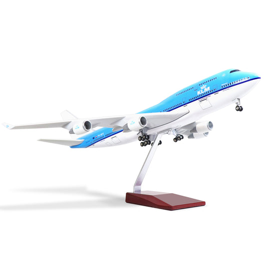 1/160 Boeing 747 17 inches Large Model Diecast KLM Airplane Model Kits with Stand Airlines Model Plane Display Collectible for Aviation Enthusiast Gift