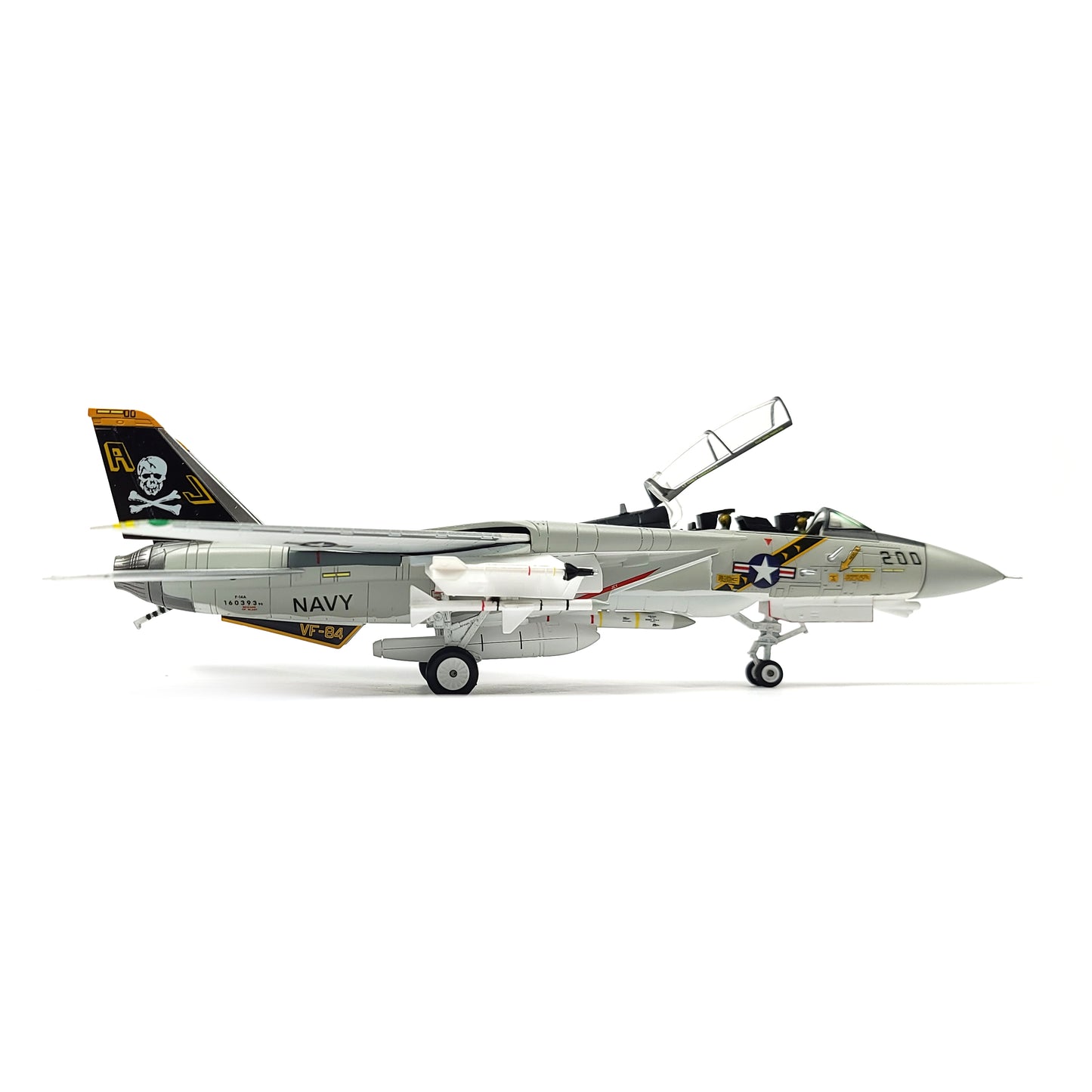 NUOTIE US Navy F-14 Tomcat 1/72 Alloy Model VF-84 Jolly Rogers Fighter DieCast Metal Airplane Military Display Model Collection or Gift