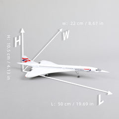 1:125 Concorde British Airways Diecast Airplane Model | Finished Large Scale Supersonic Jet Display