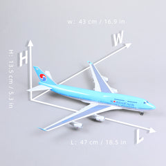 1/160 Boeing 747 Korean Air Diecast Airplane Model | Finished Jumbo Jet Static Display with Stand