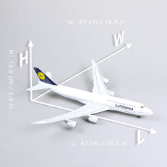 1/160 Boeing 747 Lufthansa Diecast Airplane Model | Finished Jumbo Jet Static Display with Stand