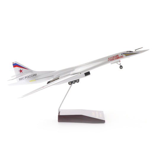 Tupolev Tu-160 Blackjack Bomber 1/144 Diecast Metal Aircraft Model Kits Soviet Union Military Fighter Pre-Build Replica Airplane Model with Stand for Collections or Gift