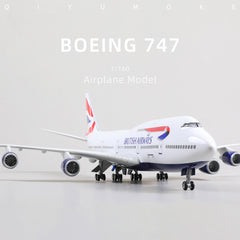 1/160 Boeing 747 British Airways Diecast Airplane Model | Finished Jumbo Jet Static Display with Stand
