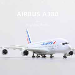 1/160 Airbus A380 Air France Diecast Airplane Model | Finished Superjumbo Static Display with Stand