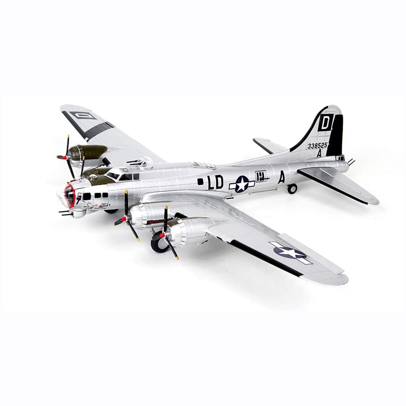 NUOTIE 1/72 Scale B-17 Fortress Bomber (Light Gray Painting) Pre-Build World War II Vintage Warplane Diecast Aircraft Military Display Model Aircraft for Display Collection or Gift