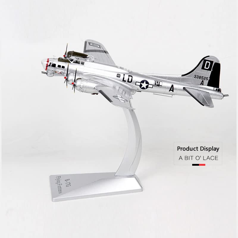 NUOTIE 1/72 Scale B-17 Fortress Bomber (Light Gray Painting) Pre-Build World War II Vintage Warplane Diecast Aircraft Military Display Model Aircraft for Display Collection or Gift