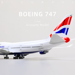 1/160 Boeing 747 British Airways Diecast Airplane Model | Finished Jumbo Jet Static Display with Stand