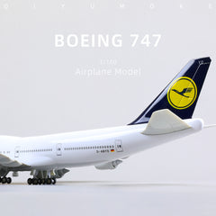 1/160 Boeing 747 Lufthansa Diecast Airplane Model | Finished Jumbo Jet Static Display with Stand