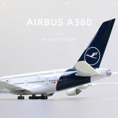 1/160 Airbus A380 Lufthansa Diecast Airplane Model | Finished Superjumbo Static Display with Stand