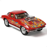 1/36 1963 Chevrolet Corvette Stingray Coupe - Red Diecast Pull-Back Replica