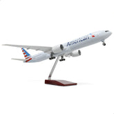 1/150 B777-300ER American Airlines Assembly Model Kit | Plastic Hobby Plane with Display Base