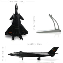 1/100 J-20 Stealth Fighter Jet Diecast Metal Model - Military Aircraft Kit with Stand