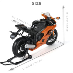1/12 Die-cast YZF-R6 1000R Motorcycle Scale Model, Orange, Yamaha