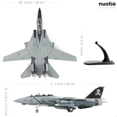 F-14B-2 Tomcat Diecast Metal Model 1/100 - VF-103 Jolly Rogers Fighter Jet with Display Stand