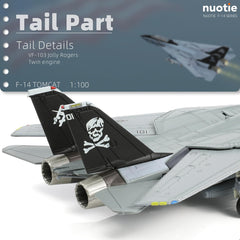 F-14B-2 Tomcat Diecast Metal Model 1/100 - VF-103 Jolly Rogers Fighter Jet with Display Stand