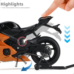 1/12 Die-cast YZF-R6 1000R Motorcycle Scale Model, Orange, Yamaha