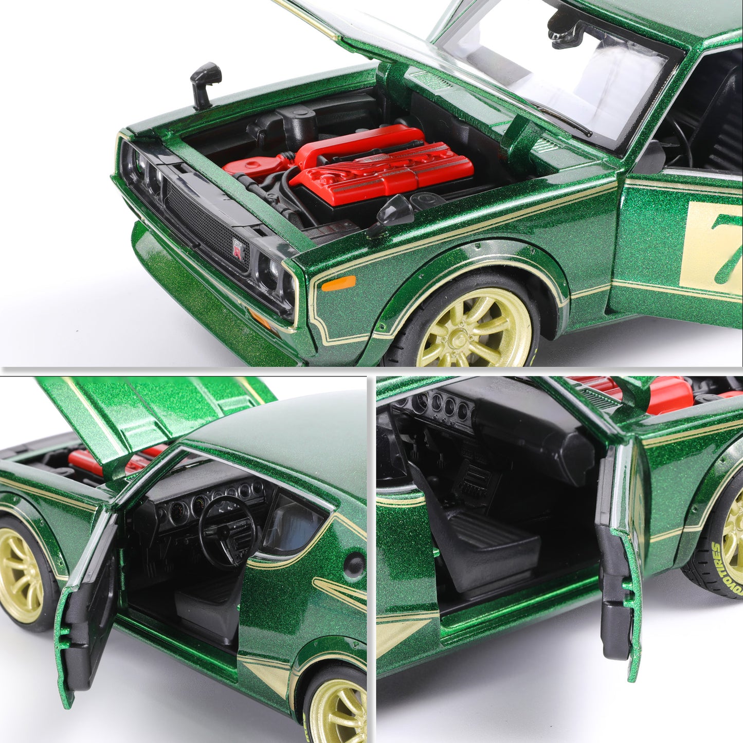 MAISTO 1:24 Scale 1973 NISSAN Skyling 2000GT-R (KPGC110) Die Cast Metal Toy Cars Building Kit Collectible & Gift for Kids