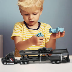 1/50 International Lonestar Semi Truck Trailer Diecast Model Kit - Car Transport Tractor - Black Collectible