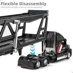 1/50 International Lonestar Semi Truck Trailer Diecast Model Kit - Car Transport Tractor - Black Collectible