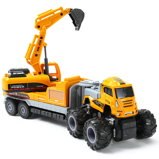 Excavating truck 1:43 Die-cast Model Building Engineering Vehicle Kit Metal car ExcavatorToys Collection Gift