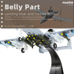 1/100 Scale A-10 Thunderbolt II Diecast Metal Model - USAF "Warthog" Ground Attack Aircraft with Stand