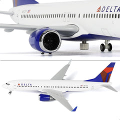 1/240 Delta Airlines Boeing 737 Model Plane - 30cm Resin Aircraft Kit with Display Stand - Adult Aviation Collectible
