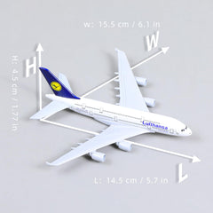 1/400 Diecast Metal Lufthansa Airbus A380 Passenger Jet Model, Germany Collector's Display by QIYUMOKE