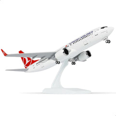 1/240 Compatible for Turkish Airlines for Boeing 737 Airplane Model with Display Stand for Adult Aviation Gift or Decorations