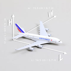 1/400 Diecast Metal Air France Airbus A380 Commercial Airliner Model, France Collector's Display by QIYUMOKE