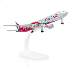 1/300 Qatar Airways Boeing 777-300ER Diecast Model | World Cup 2022 Livery Metal Replica with Stand