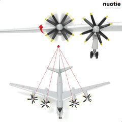 1/200 Tupolev TU-95 Bear Diecast Metal Bomber Model - Military Aircraft with Display Stand