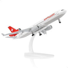 1/300 Switzerland MD-11 Diecast Metal Aircraft Model Kits with Stand Aircraft Toys, Aviation Gifts or Collections