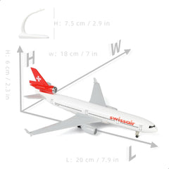 1/300 Switzerland MD-11 Diecast Metal Aircraft Model Kits with Stand Aircraft Toys, Aviation Gifts or Collections
