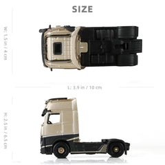 1/64 Mercedes-Benz Semi Truck Diecast Metal Model - Tow Truck Transport Vehicle, Gold Edition Collectible for Boys and Adults