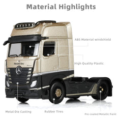 1/64 Mercedes-Benz Semi Truck Diecast Metal Model - Tow Truck Transport Vehicle, Gold Edition Collectible for Boys and Adults
