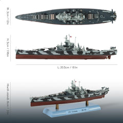 1/1000 USS Alabama BB-60 Diecast Metal Battleship Model, Pre-Built Warship Display